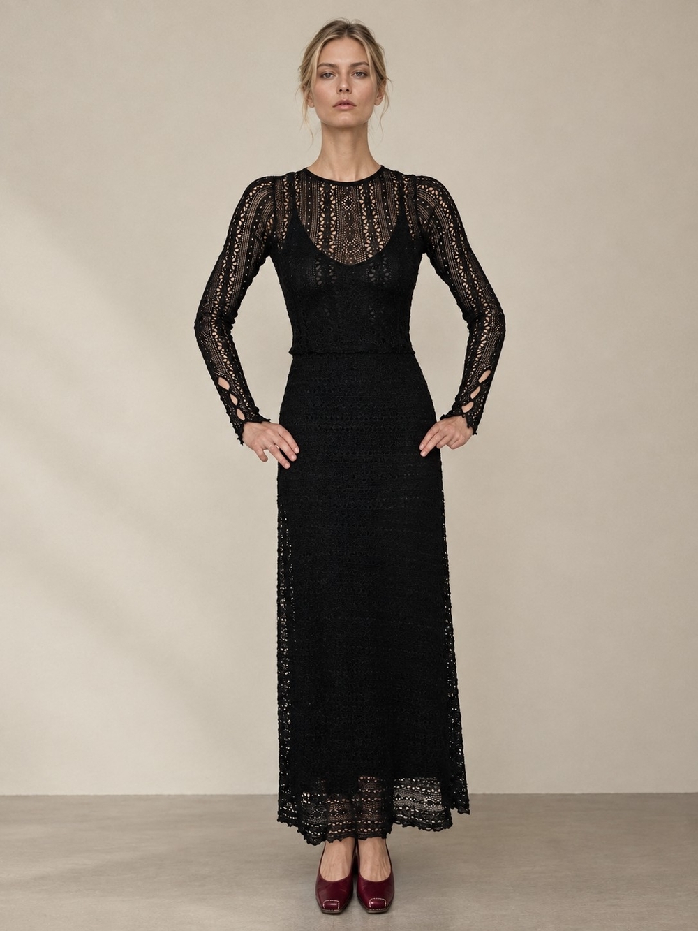 Zara Knit Special Edition Black Maxi Dress